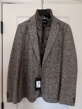 Hugo Boss Slim Fit Layered tweed Blazer